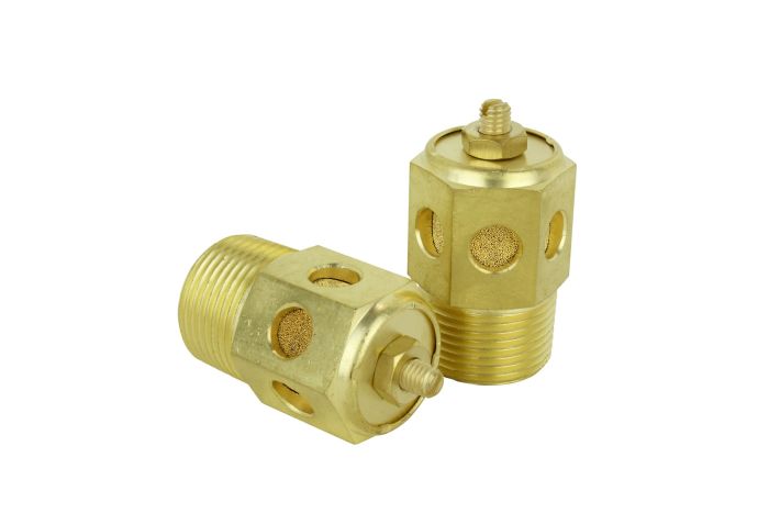 Speed Control Exhaust Muffler, 3/4” MNPT - 40 Micron Sintered Bronze Silencer/Diffuse Air & Noise Reducer