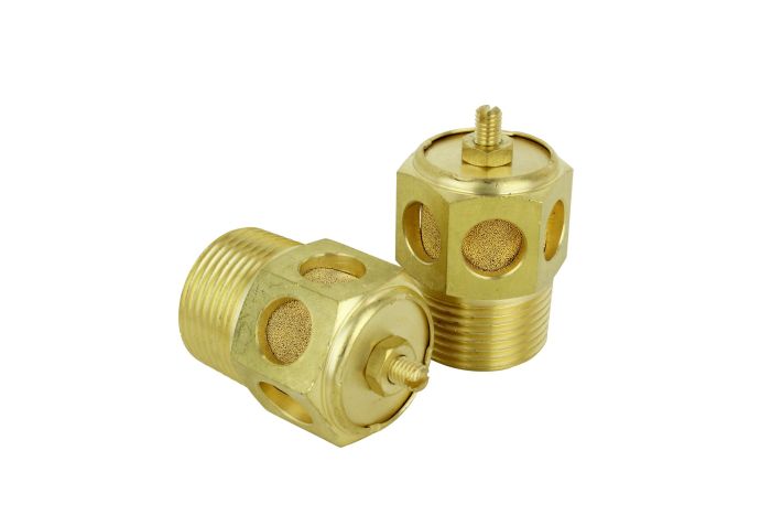 Speed Control Exhaust Muffler, 1” MNPT - 40 Micron Sintered Bronze Silencer/Diffuse Air & Noise Reducer