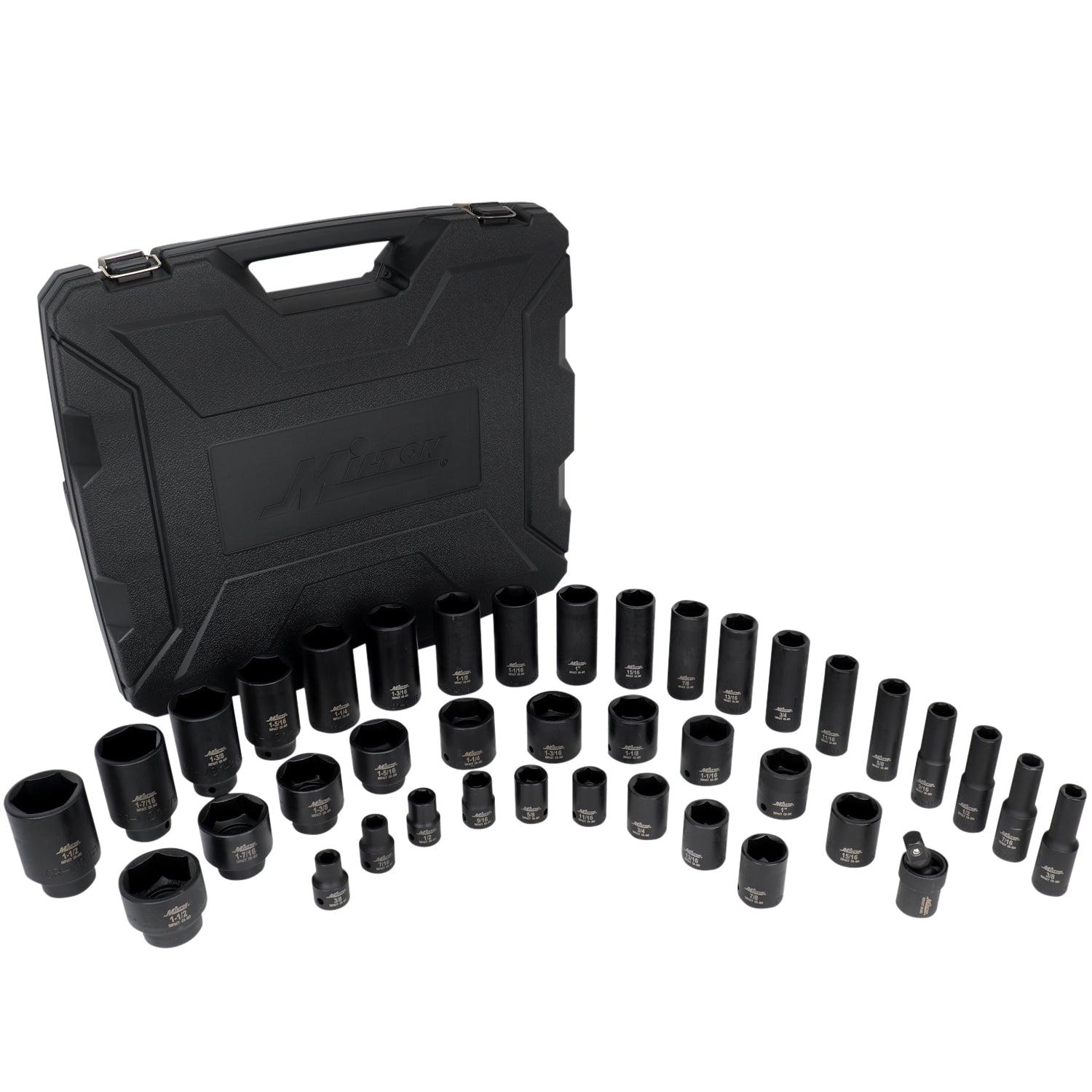 1300-SS-08 - 1/2 Dr. SAE Standard and Deep Socket Set, 39 pcs