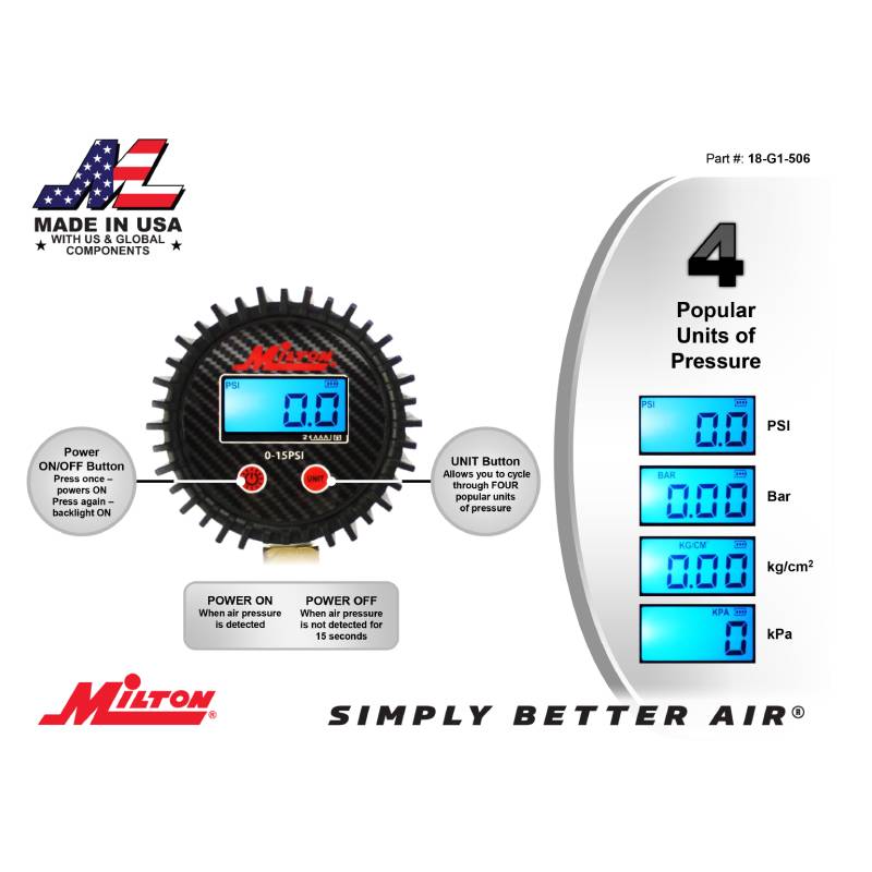 Digital Compact Dunnage Bag Inflator 3/8 Swivel MNPT Outlet 15