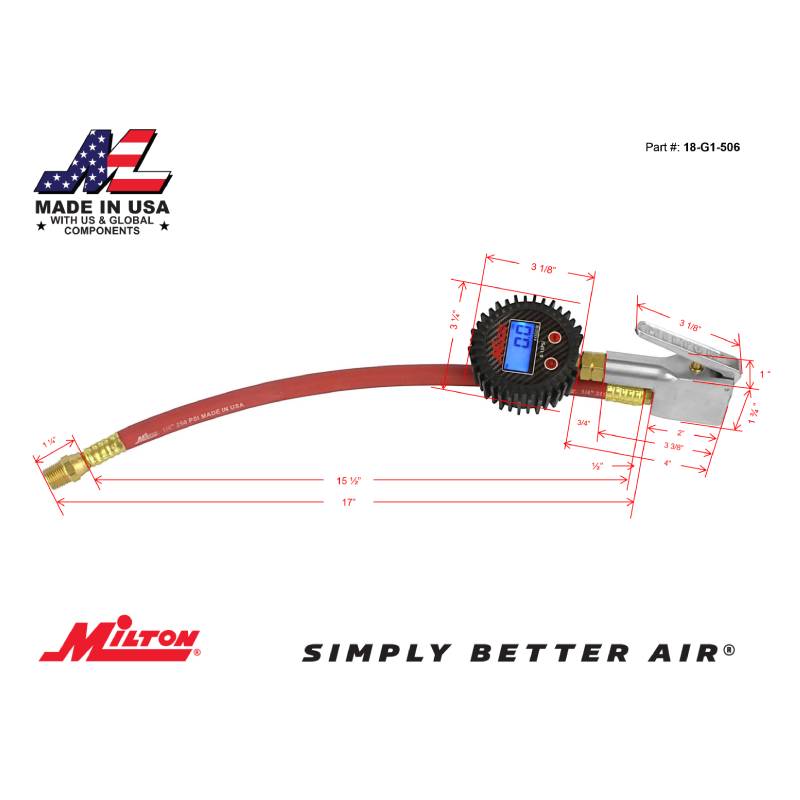 Digital Compact Dunnage Bag Inflator 3/8 Swivel MNPT Outlet 15