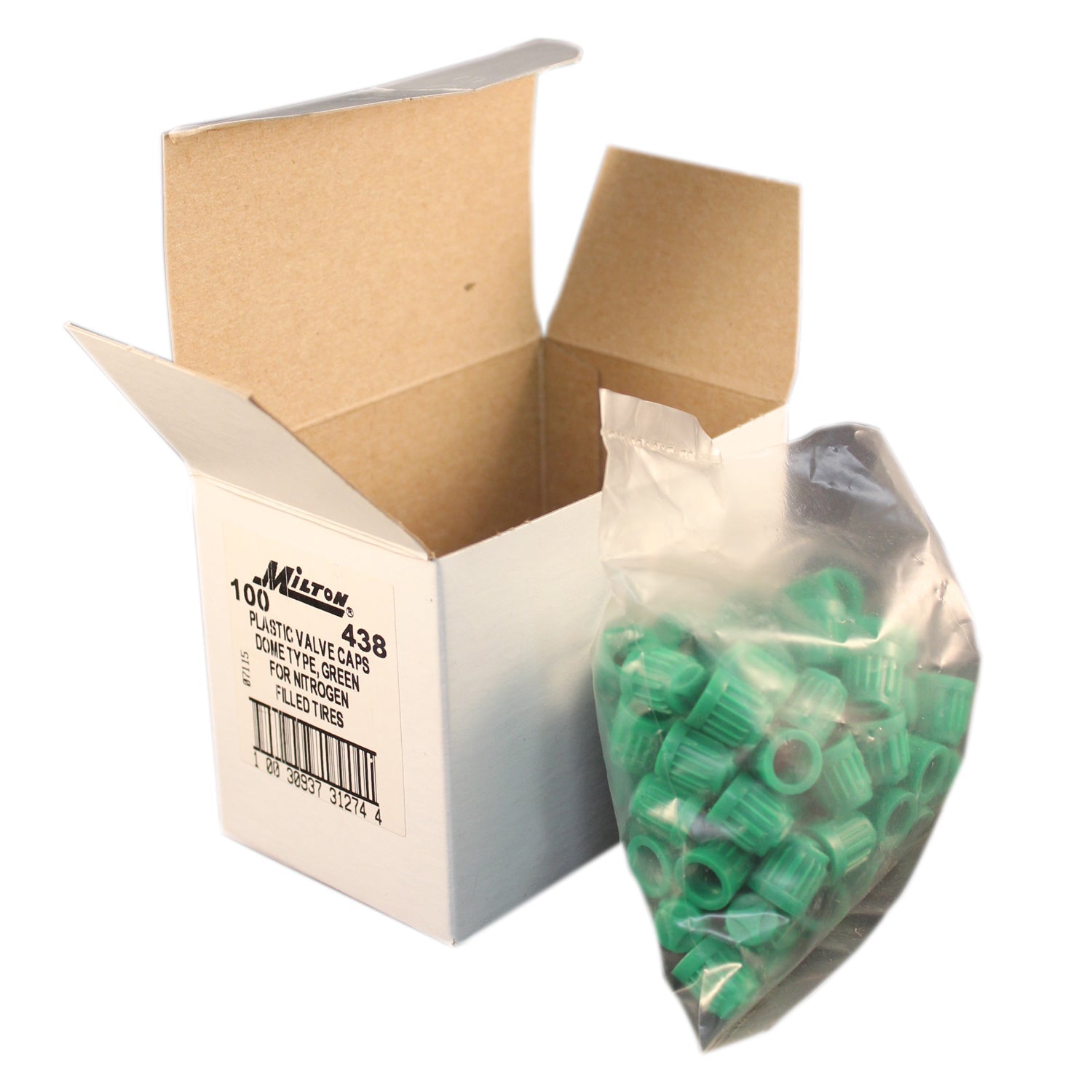 TR VC8 Green Plastic Dome Cap (Box of 100)