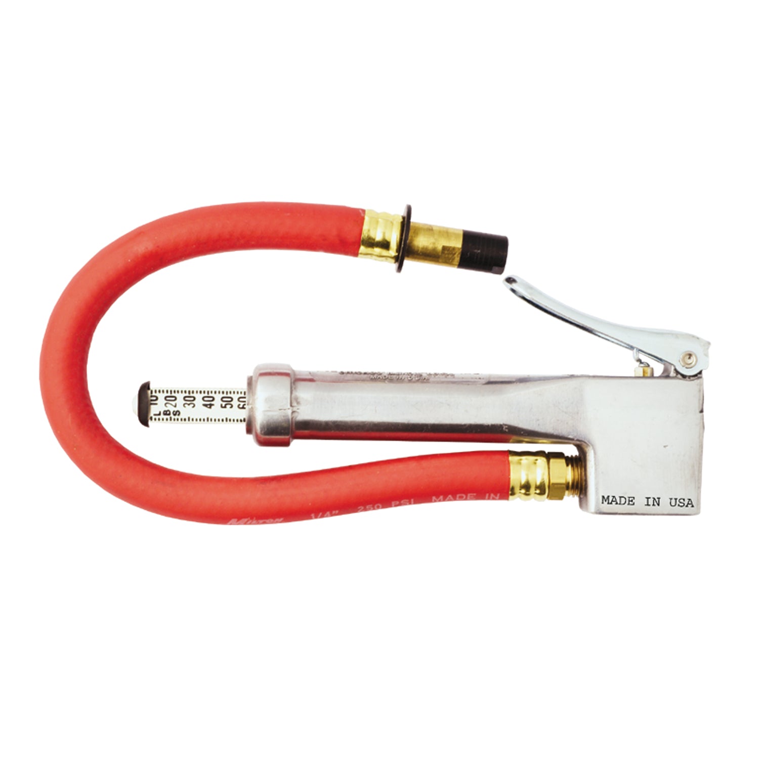 Bayonet Tire Inflator Gauge - Straight Air Chuck Head