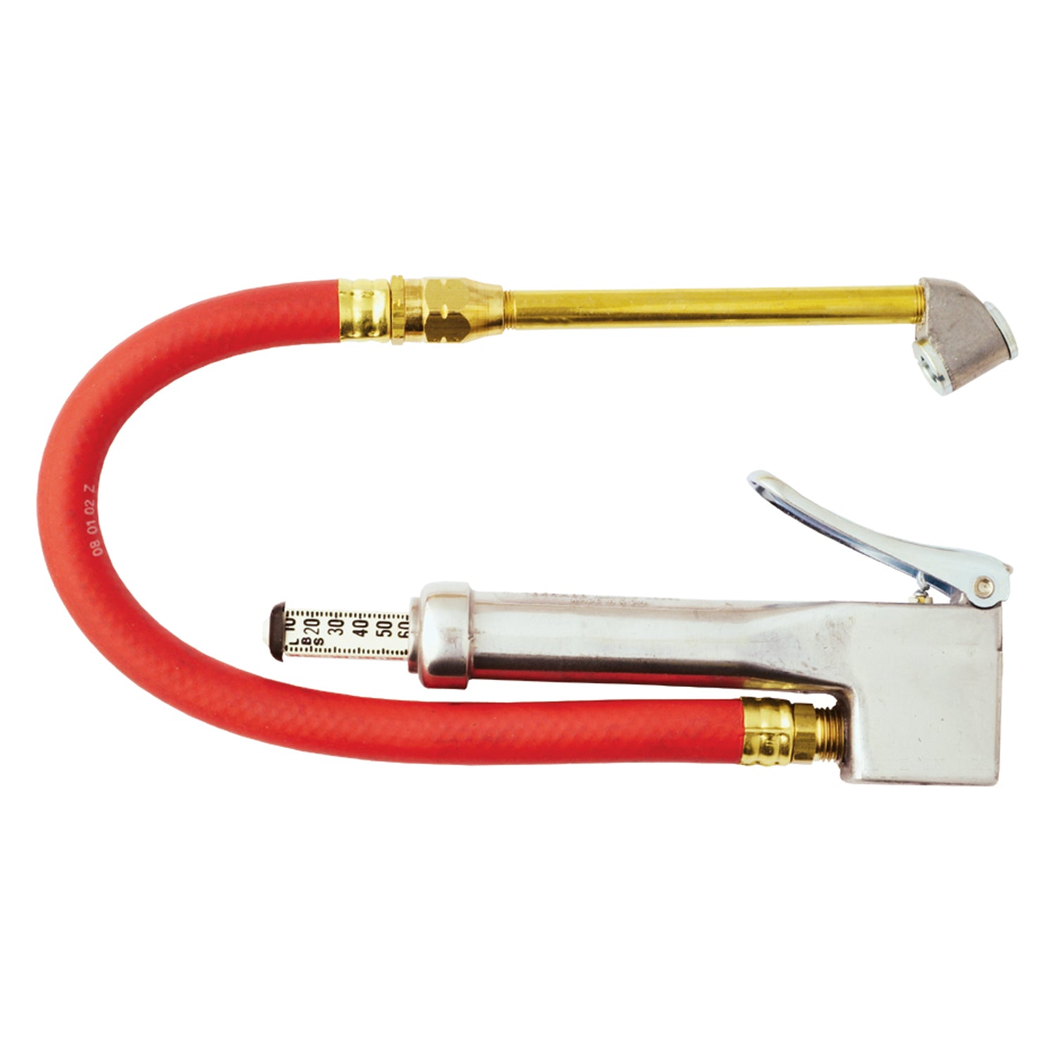 Bayonet Tire Inflator Gauge - Dually Truck Tire Air Chuck Head, 120 Max PSI