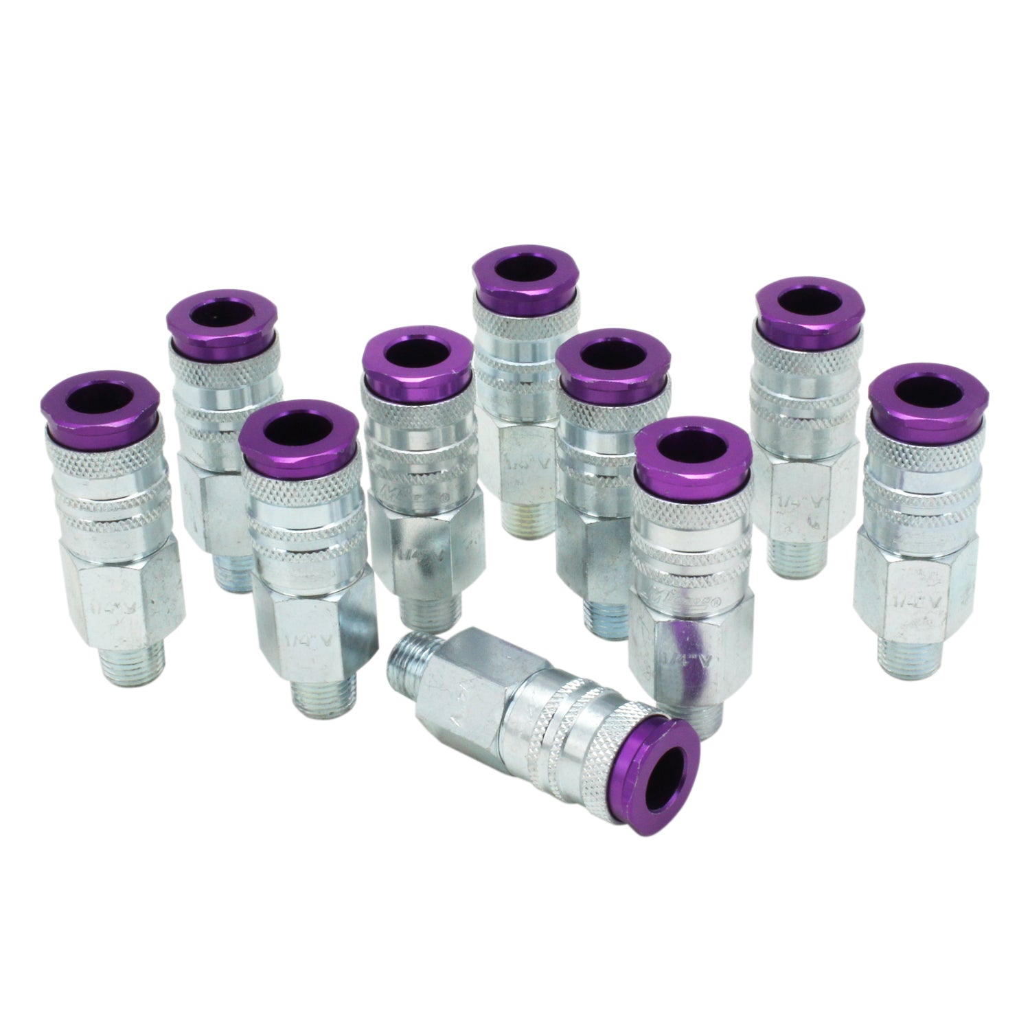 COLORFIT® HIGHFLOWPRO® Couplers (V-Style, Purple) - 1/4