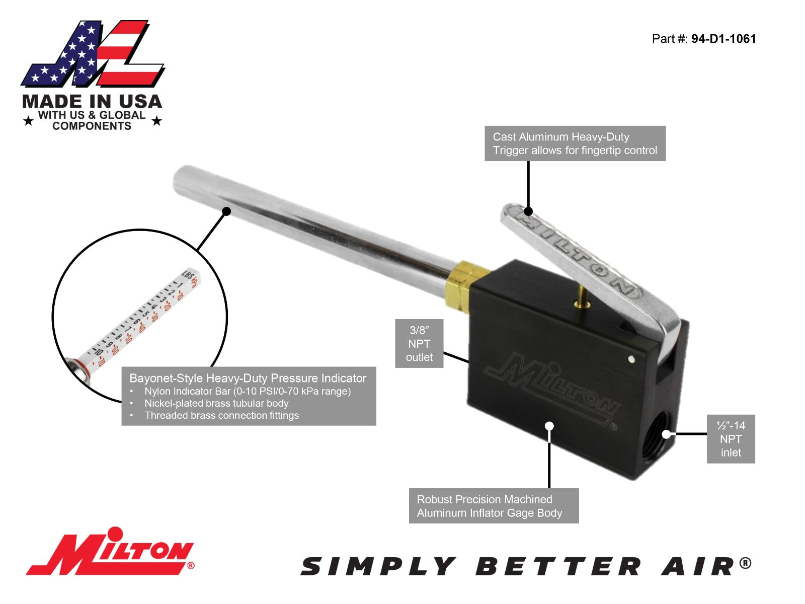 Analog Bayonet Dunnage Bag Inflator 15