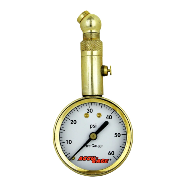 ACCU-GAGE® by Milton® Dial Tire Pressure Gauge with Swivel Angle Air Chuck - ANSI Certified for Motorcycle/Car/Truck Tires (0-60 PSI)