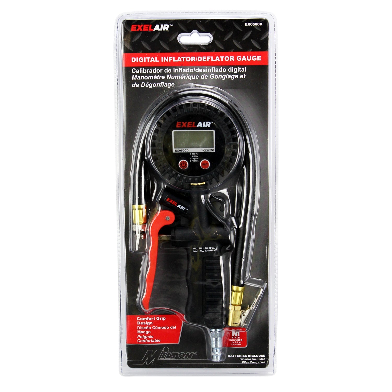 EXELAIR® Digital Pistol Grip Tire Inflator/Deflator Gauge, 16