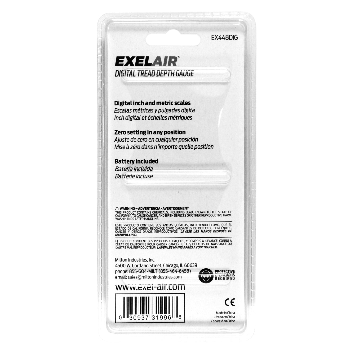 EXELAIR® Digital Tire Tread Depth Gauge (0 to 1