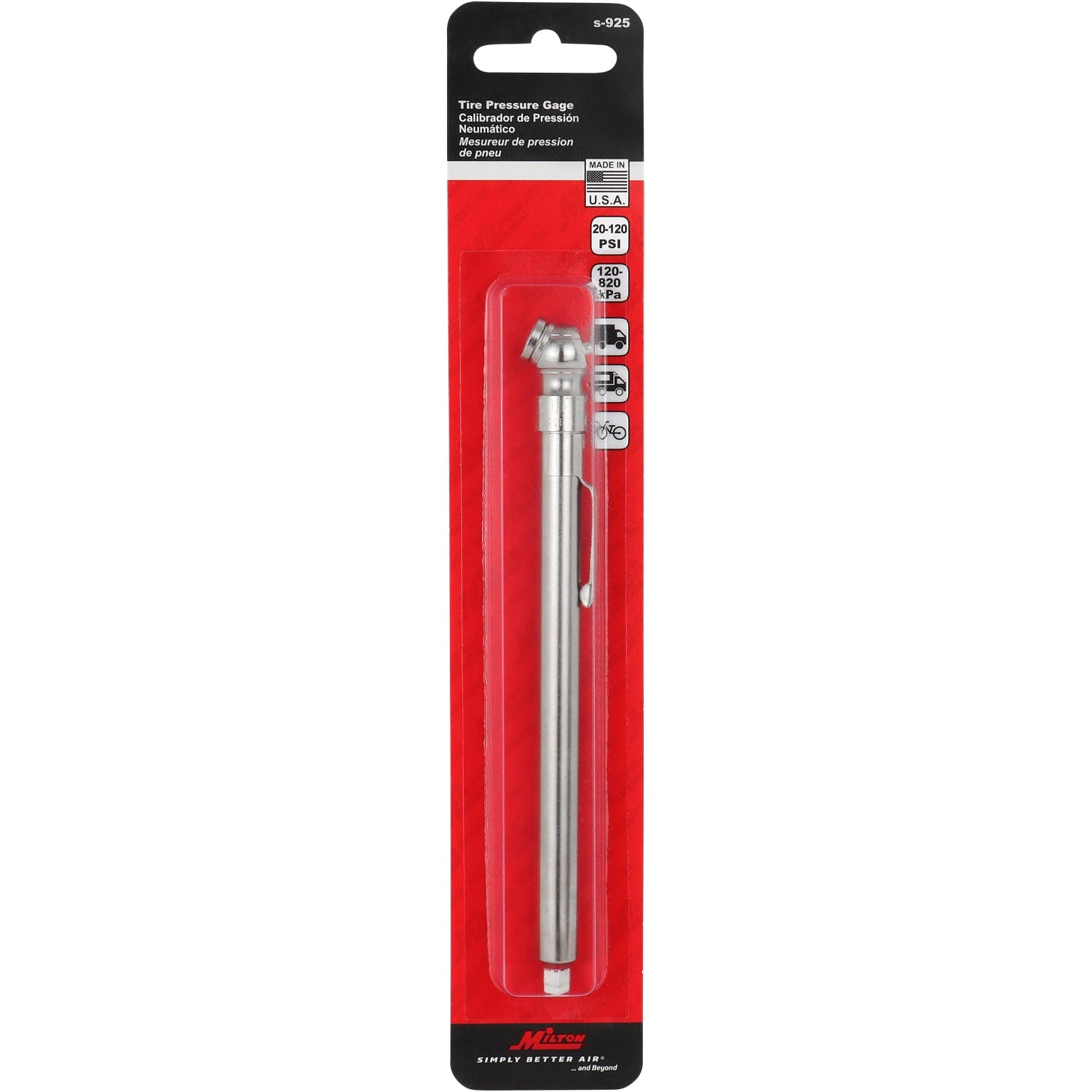 Tire Pressure Gauge, 20-120 PSI Single Ball-Head Air Chuck