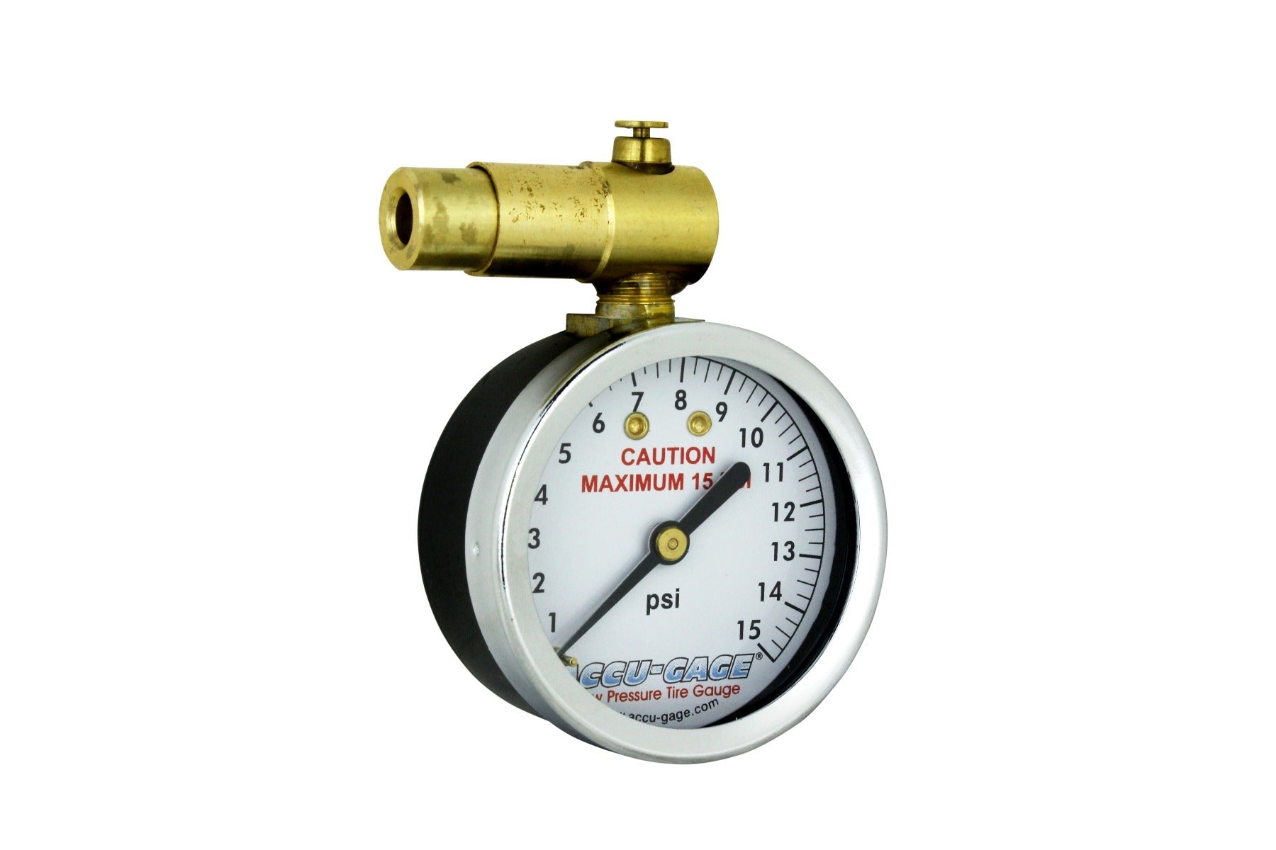 ACCU-GAGE® by Milton® Presta Valve Bike Tire Pressure Gauge with Bleeder Valve, for 0-15 PSI - ANSI Certified