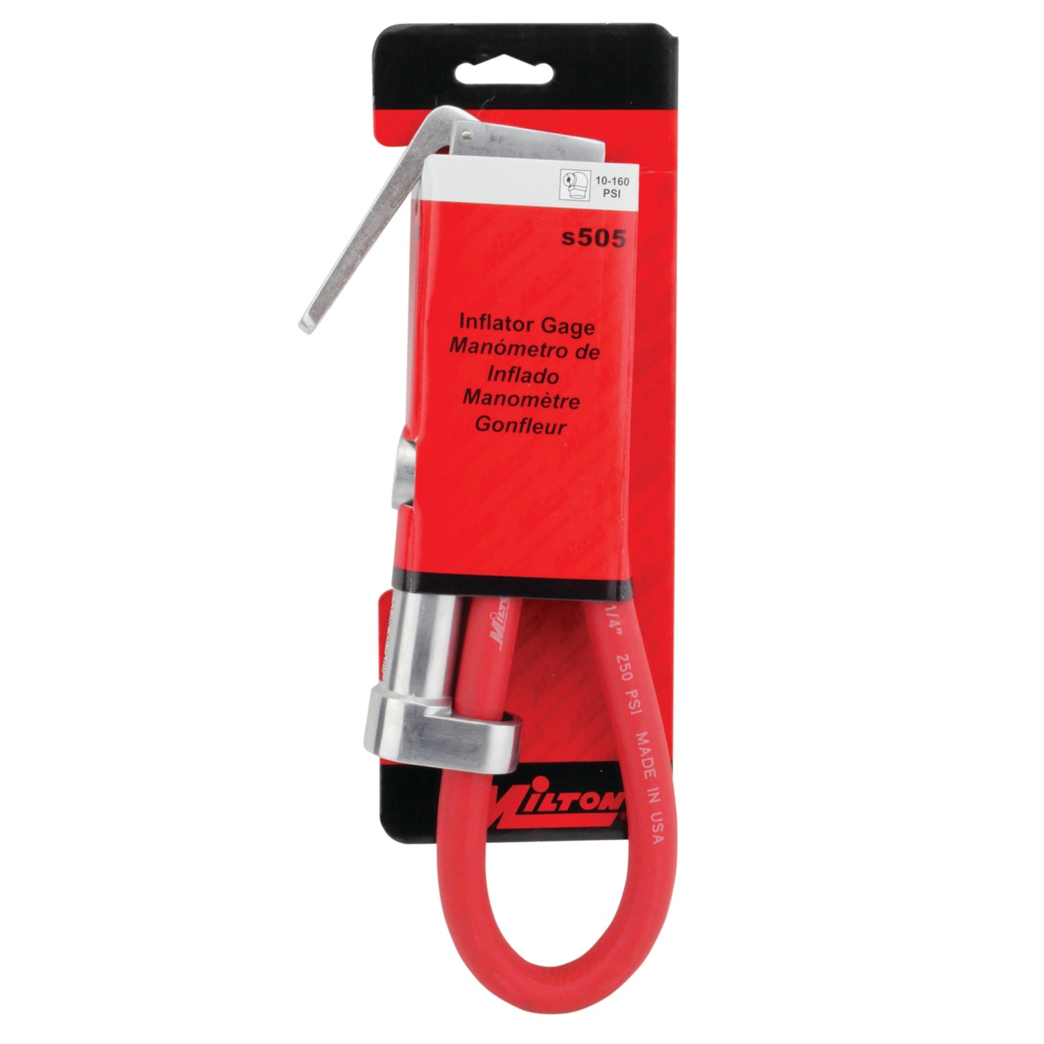 Service Station Tire Inflator and Air Pressure Gauge, Single Head Chuck, 1/4