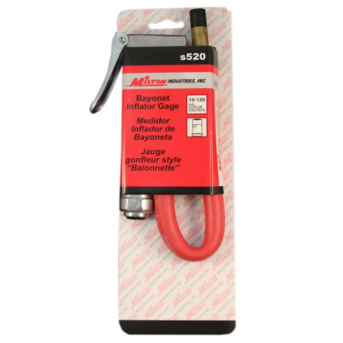 Bayonet Tire Inflator Gauge - Straight Air Chuck Head