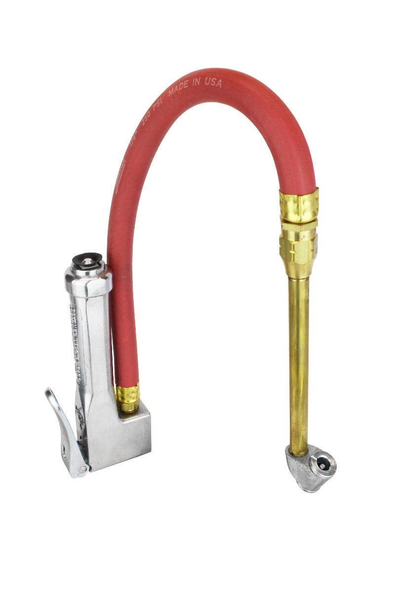 Bayonet Tire Inflator and Air Pressure Gauge, Dual Truck Tire Air Chuck, 1/4