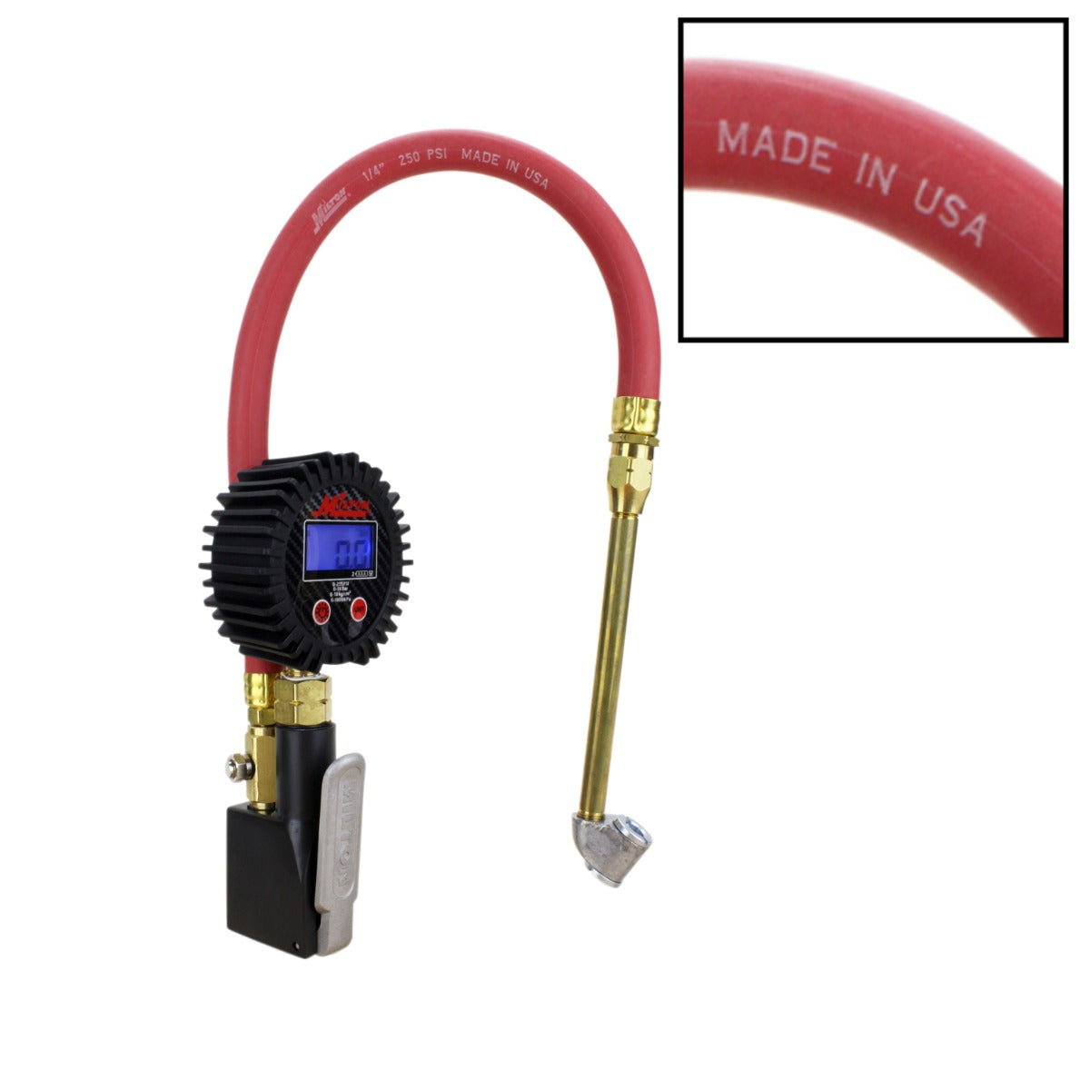 S-530 Compact Digital Tire Inflator with Pressure Gauge (255 PSI) - Air Chuck & 15