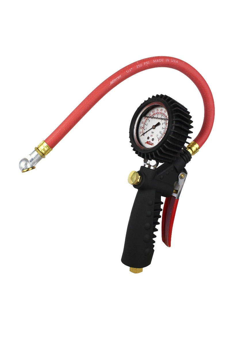 Pro Analog Tire Inflator/Pressure Pistol Grip Gauge, Ball Foot Chuck, 15