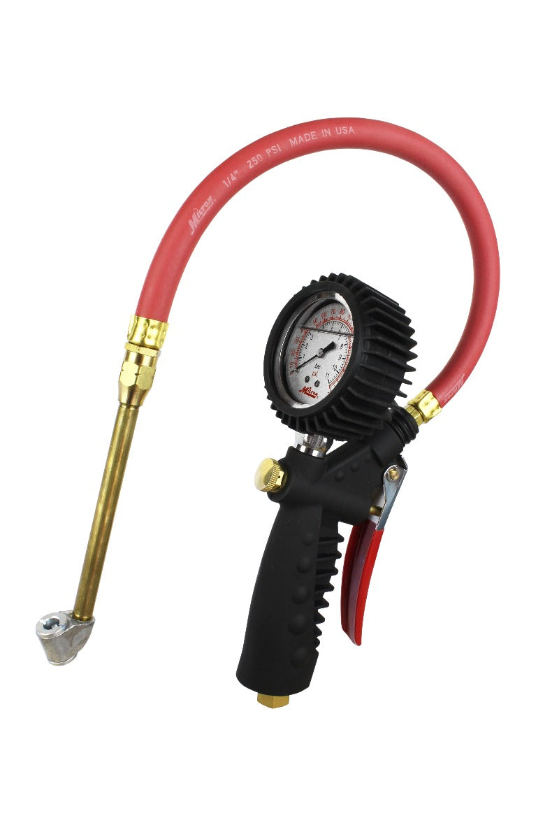 Pro Analog Tire Inflator/Pressure Pistol Grip Gauge, Classic Dual Head Chuck, 15