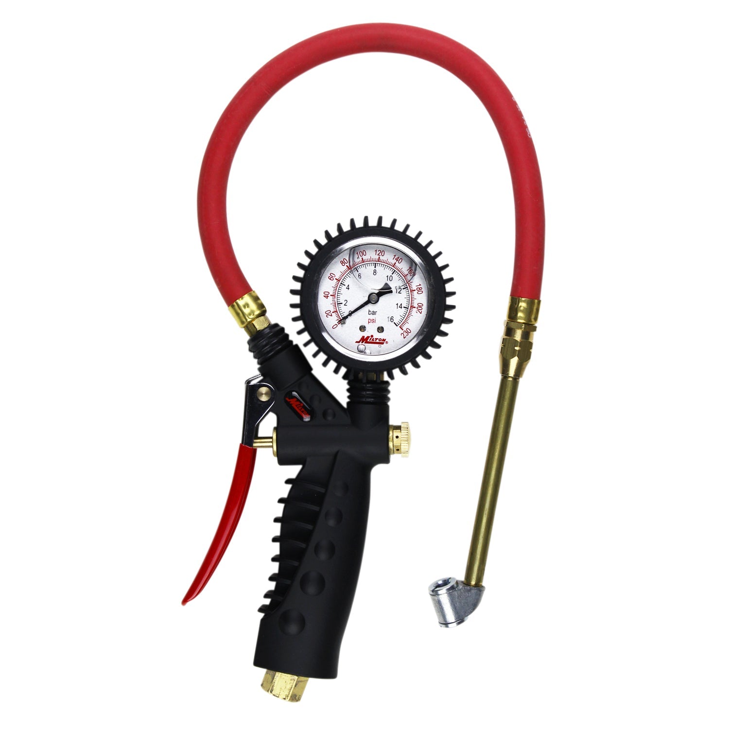 Pro Analog Tire Inflator/Pressure Pistol Grip Gauge, Classic Dual Head Chuck, 15
