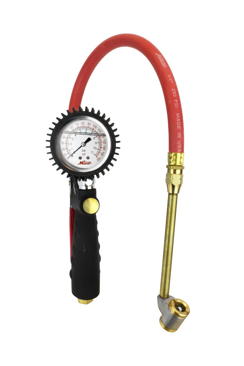 Pro Analog Tire Inflator/Pressure Pistol Grip Gauge Large Bore Dual Head Chuck, 15