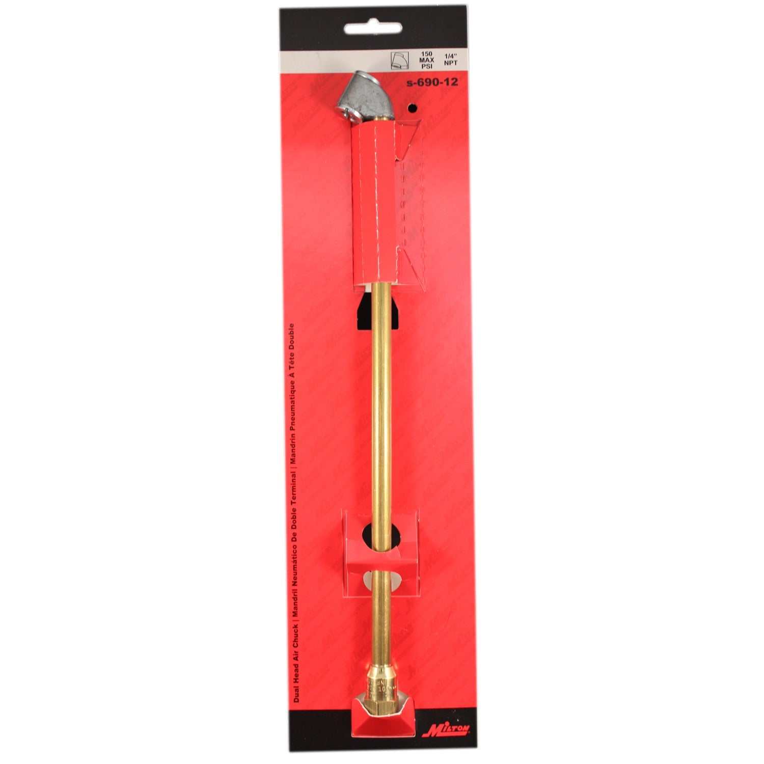 12 Inch Extended-Reach Dual-Head Air Chuck, 1/4