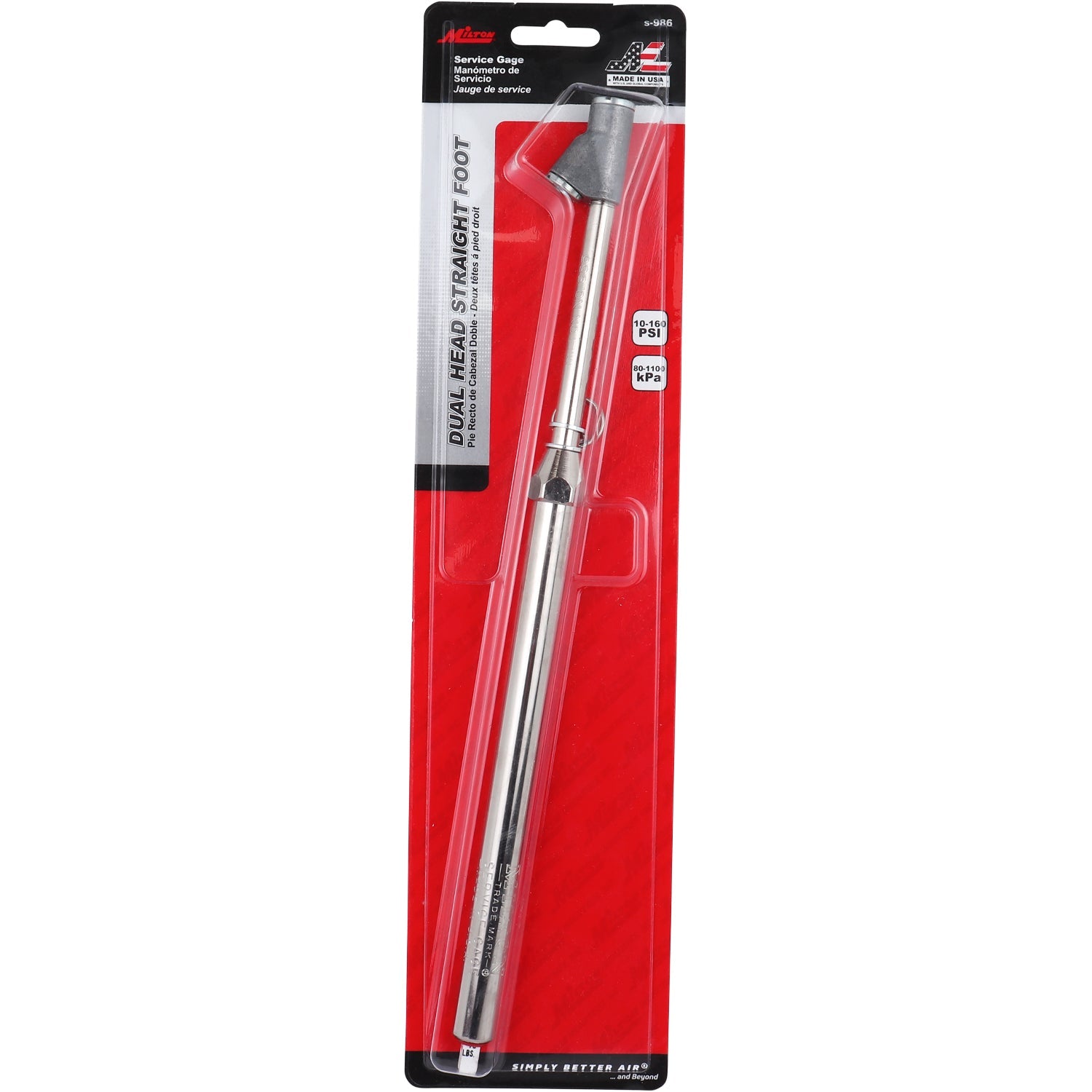 Straight Foot Dual-Head Chuck Service Gauge (Single Retail Pack) S-986W