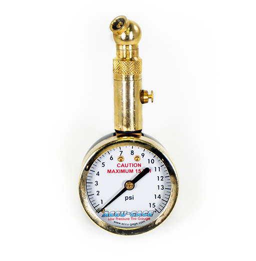 ACCU-GAGE® by Milton® S15XA Swivel Angle Chuck Dial Tire Pressure Gauge with Bleed Valve, 3-15 PSI