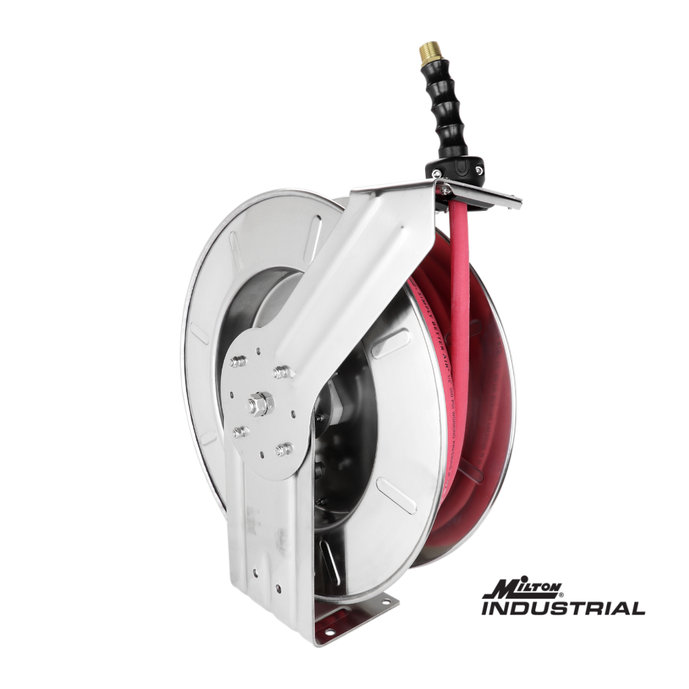 Industrial Stainless Steel Hose Reel Retractable, 1/2