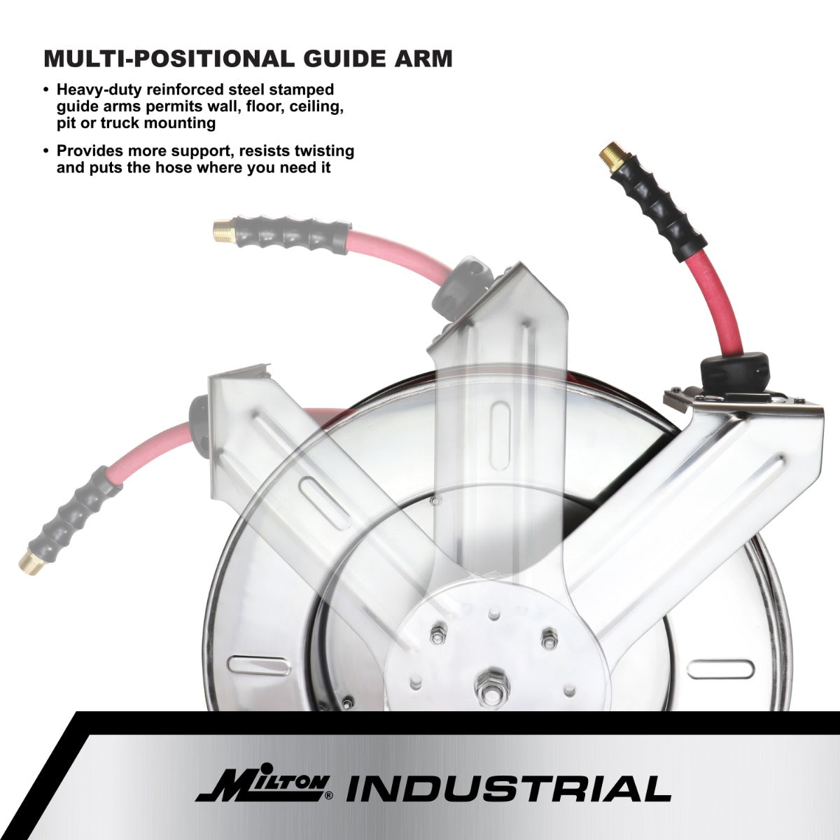 Industrial Stainless Steel Hose Reel Retractable, 1/2