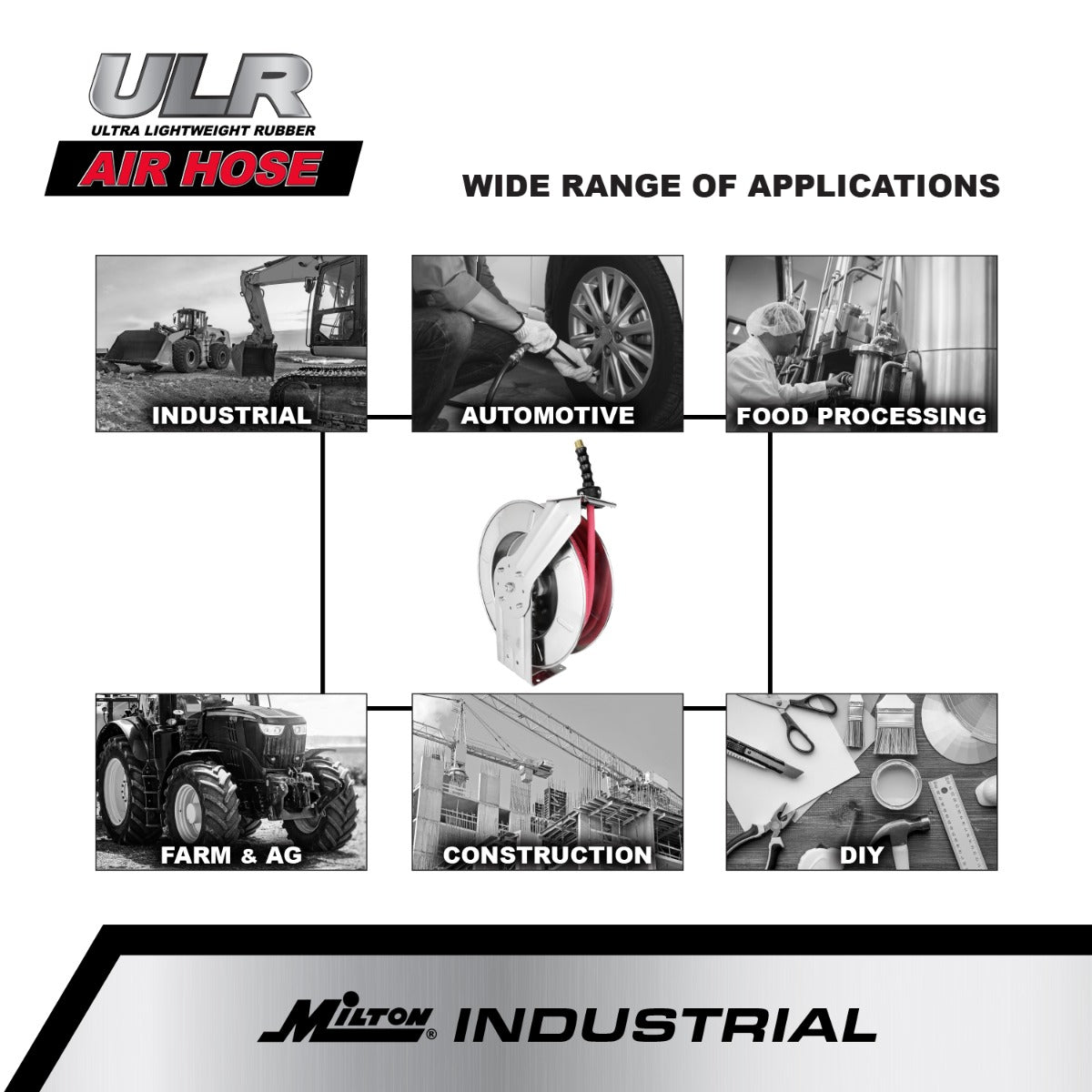 Industrial Stainless Steel Hose Reel Retractable, 1/4